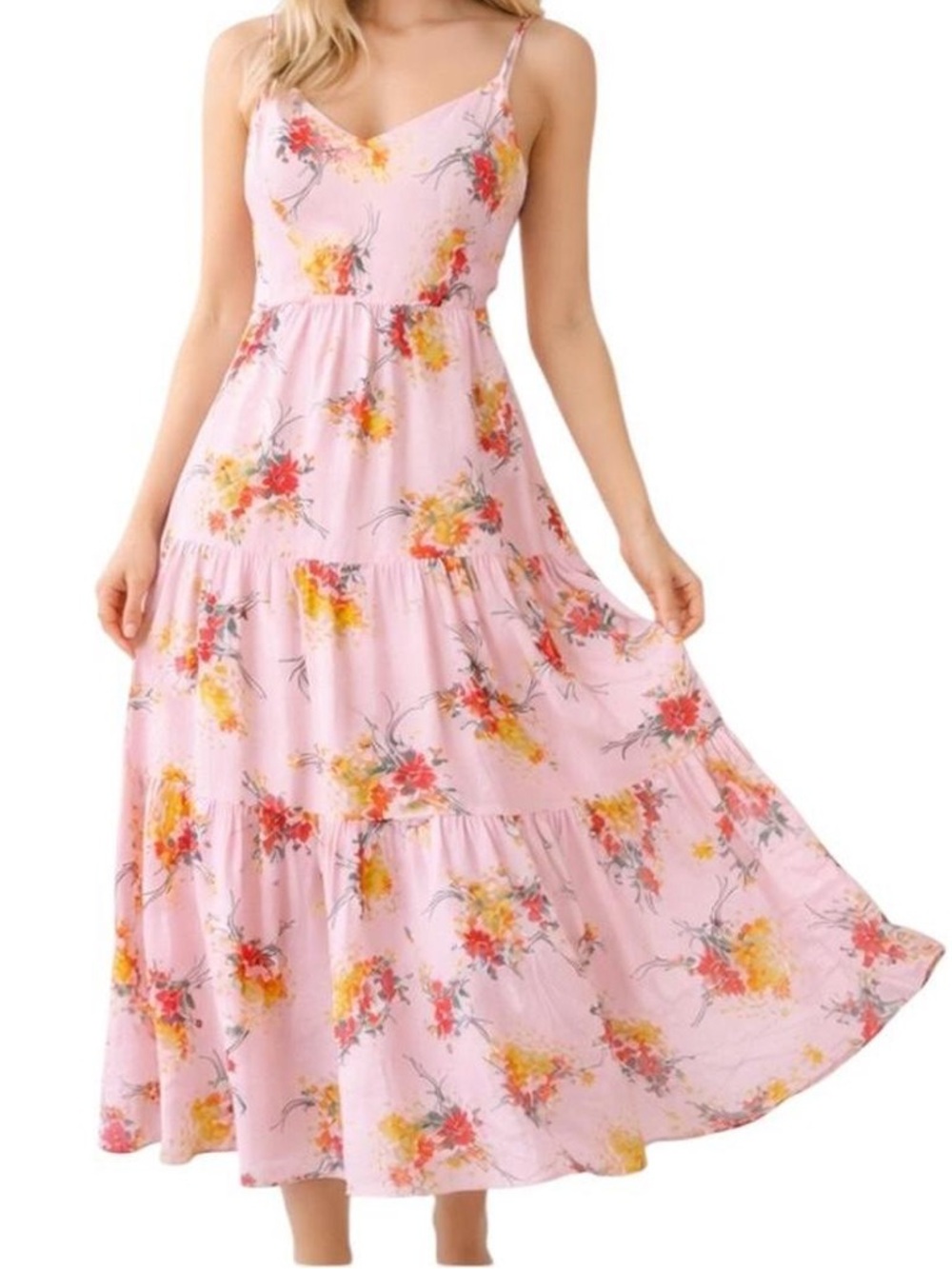 J. Crew Floral Pink Maxi Sundress with Spaghetti Straps